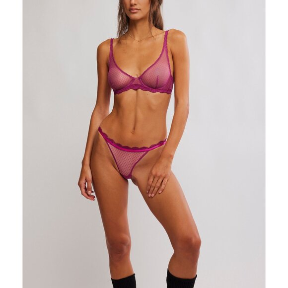 FREE PEOPLE Midweek Underwire Bra / Magenta Haze - Picture 5 of 6